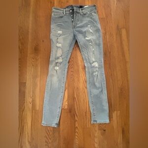 H&M Light Blue Distressed Skinny Jeans